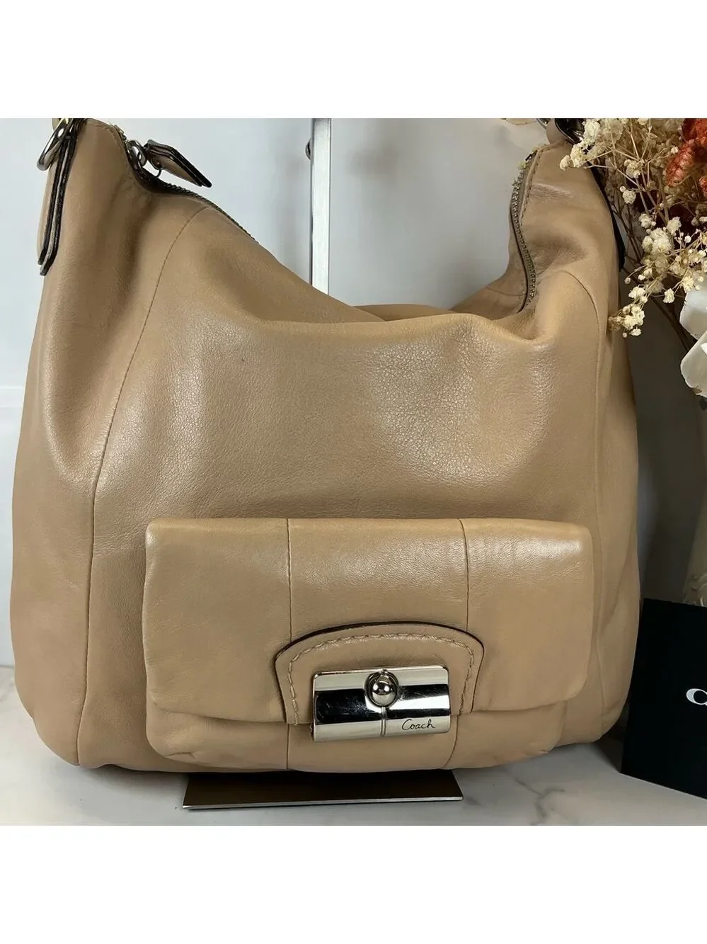 Coach Kristin Beige Leather Hobo Hand‎ Shoulder Bag